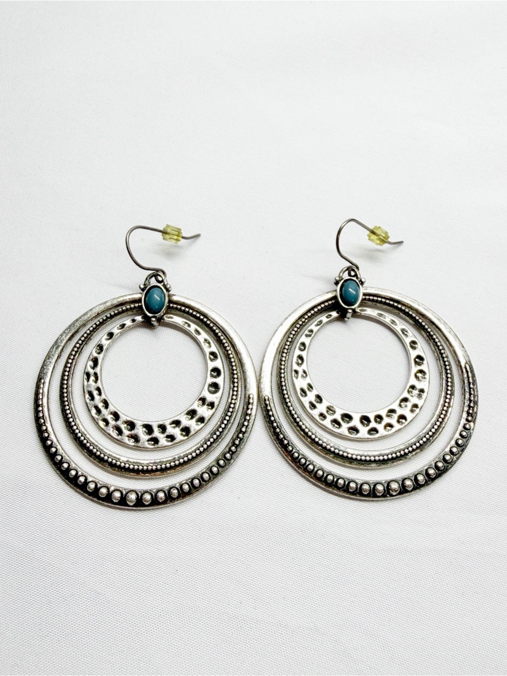 Premier Designs Silver Tone Dangle Hoops